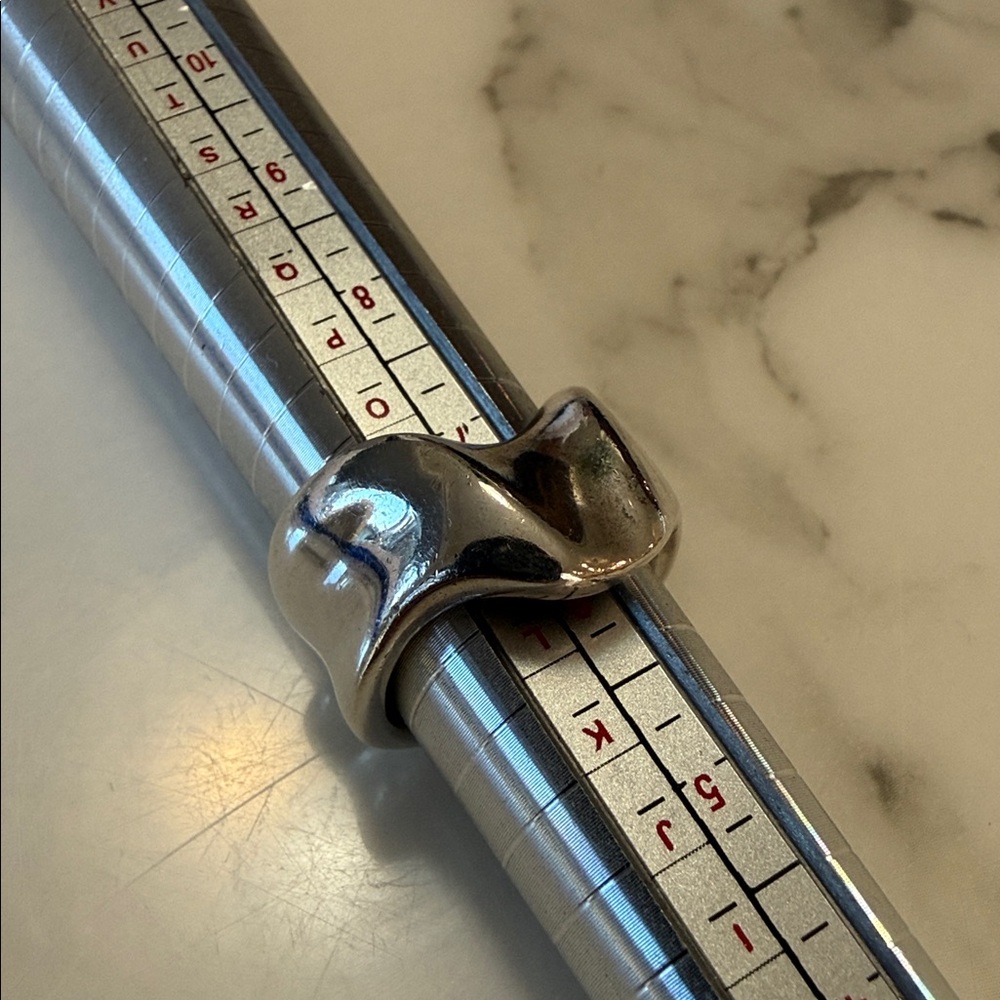 RLM Studios Sterling silver modernist wave ring, size 6